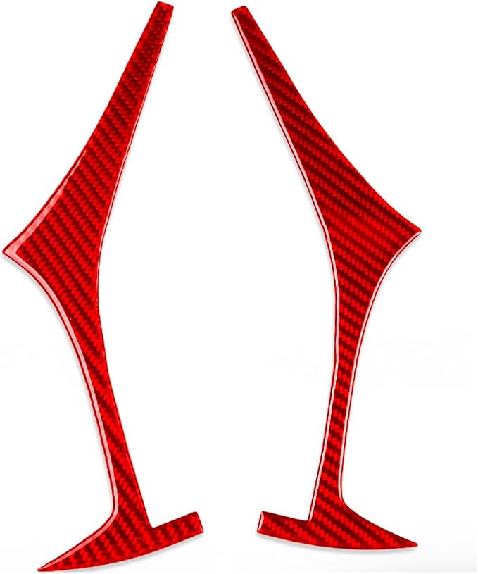 Red Real Carbon Fiber Trim for Tesla Accessories | for Model 3 2017-2022 / Model Y 2020-2024 Headlight Eyebrow Sticker Interior Thick Overlay Decal