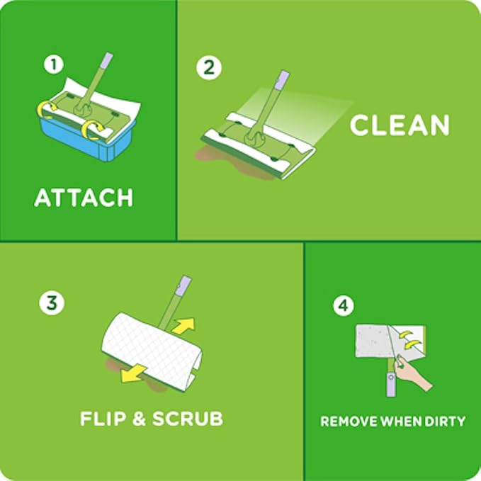 Sweeper Wet Mopping Pad Refills for Floor Mop Open Window Fresh Scent 12 Count - 4 Pack