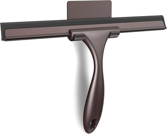 SetSail Shower Squeegee for Glass Doors, 12 Inches, Bronze | All-Purpose Squeegee for Shower Glass Door Stainless Steel Window Squeegee with Hook for Car Windshield
