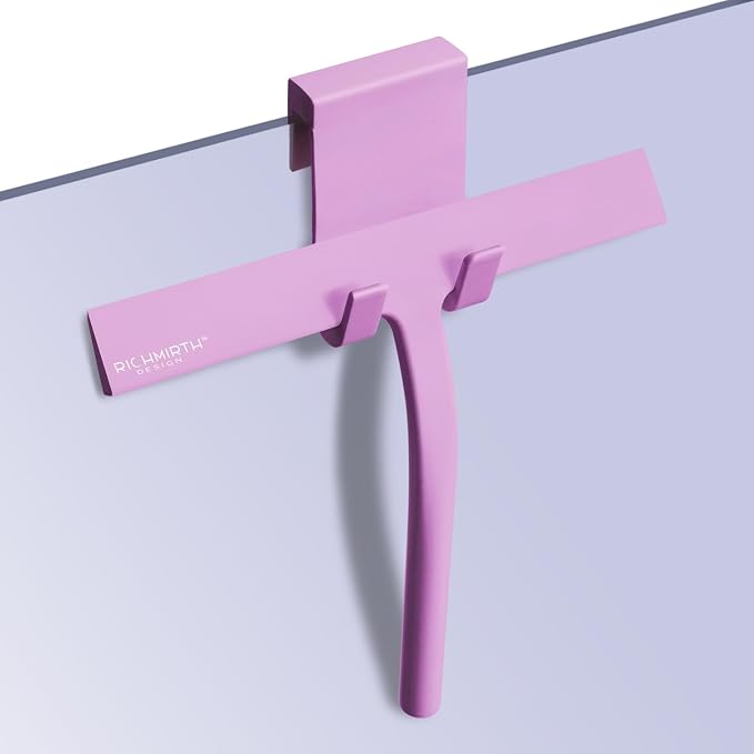 Silicone Rubber Blade Shower Squeegee 9" in Width Window & Car Squeegee - Pink