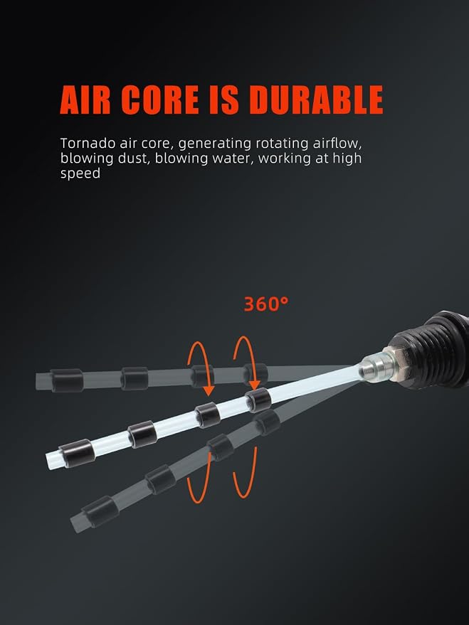 SPTA Car Cleaning Gun, Car Blow Gun Trumpet Head High Pressure Dryer Blow Gun, Car Cleaning Air Gun Kit, Vortex Air Cleaning Tool for Quickly Blasts Dirt and Dust from Surface