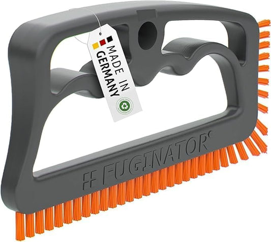 Fuginator Scrub Brush for Tile and Grout: Stiff Nylon Bristle Scrubbing Brush - Bathtub and Shower Scrubber for Floor Joints and Tile Seams - Cleaning Brush (Gray/Orange)