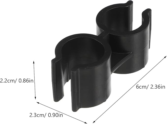 PRETYZOOM Double Pipe Clamp Dustpan Broom Connector Clip for 0.7-0.8 Inch Diameter Brooms and Dustpans Easy Installation Space Saving Cleaning Tool Organizer