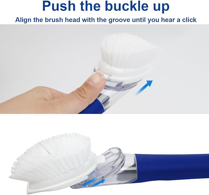 CELOX Dish Brush with Soap Dispenser, Soap Dispensing Brush with Handle