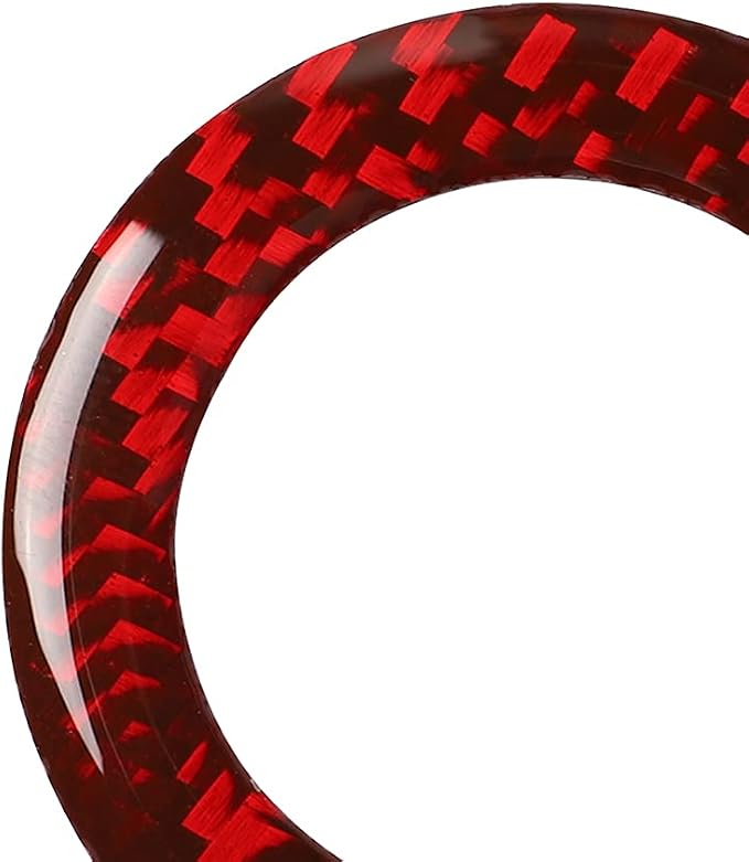 Real Carbon Fiber Trim for Ford Mustang Accessories | for 2009 2010 2011 2012 2013 Ignition Switch Cover Engine Start Stop Key Ring Interior Thick Overlay Decal