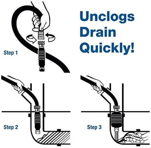 Drain King 186 Unclogs Bathroom Sinks, Showers, and Swimming Pool Drains, 1.5 to 3 Inch