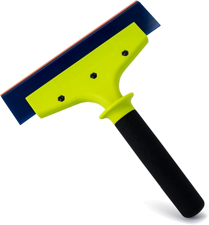 NEWISHTOOL 2 Pack Rubber Squeegee with Nylon Handle for Water Removal, Glass Cleaning, PPF Installing and Window Film Application (8-Inch Blade with Long Handle)