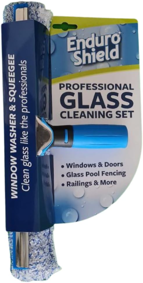 EnduroShield Professional Squeegee & Window Washer Cleaning Combo | Professional Window Cleaning Tool | Streak-Free Results | Ergonomic Design | Reusable