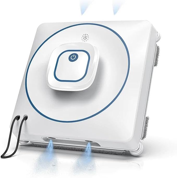 Window Cleaner Robot with 4 Cleaning Modes, 8000Pa Suction Remote Control | Dual Direction Auto-Spray Window Cleaner, Intelligent Path, Edge Detection,15-Stage Anti-Fall System for Windows