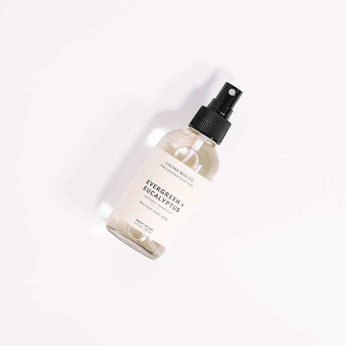 Calyan Wax Co. Evergreen & Eucalyptus Room Spray - Natural Room Deodorizer | Long Lasting Clean Air Freshener - Room Spray for Luxurious Home Fragrance - Bedroom, Bathroom & Car Spray - 4 fl oz