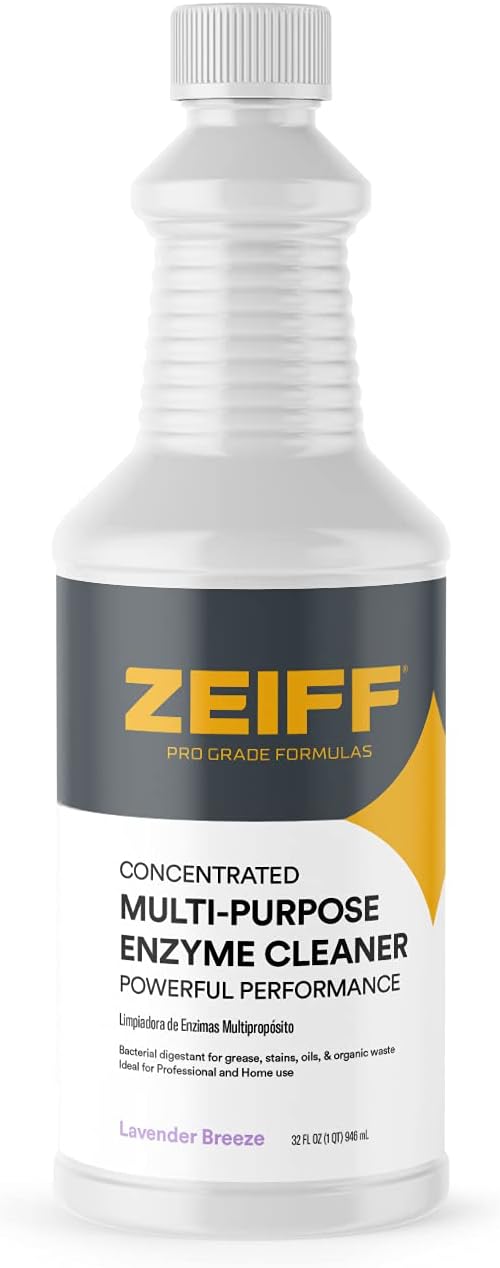 Zeiff Pro-Grade Multi-Purpose Probiotic Enzyme Cleaner - Pet Stain and Odor Remover, Drain Cleaner - Powerful Cleaning & Odor Eliminating Formula For Professional & Home Surfaces - 32 Ounce