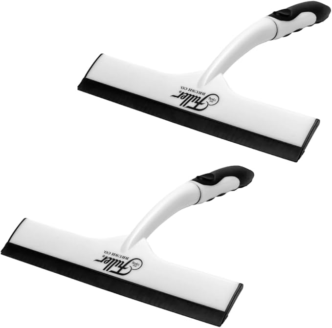 Fuller Brush Easy Grip Handheld Squeegee (Pack of 2) | For Shower Walls, Doors, Tub Surfaces, Windows, Mirrors & Vehicle Windshields, ThermoPlastic Rubber Blade
