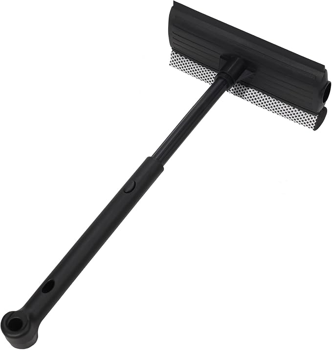 8.5" Window Squeegee for Home or Car, 2-in-1 Auto Window Cleaner with Sponge Car Windshield Squeegee for Gas Station, Shower, Glass & Outdoor