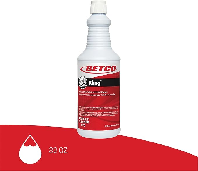 Betco® Kling Toilet Bowl Cleaner, Mint Scent, 32 Oz Bottle, Case Of 12