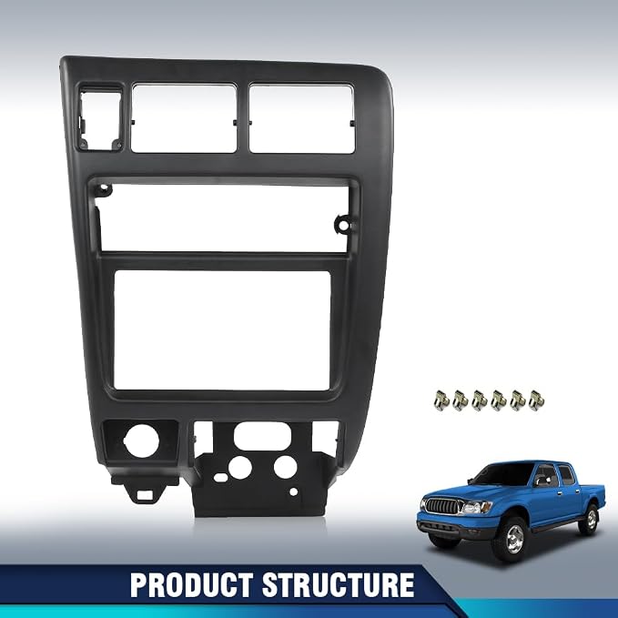 PIT66 Center Radio Dash Bezel Compatible with Toyota Tacoma 1998-2004 | Climate Control Dashboard Cover, Instrument Panel, Black, Interior Accessory, Easy Installation, Fit Toyota Tacoma 1998-2004