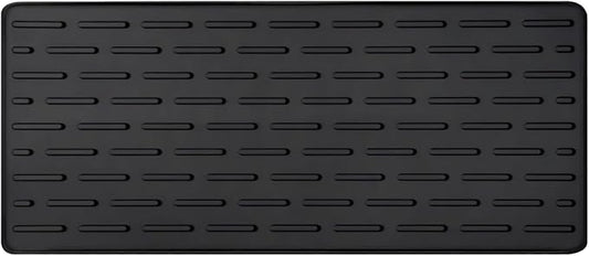 Silicone Coffee Mat, 16"X7" Heat-Resistant,Eco-friendly,Hygienic Drying Pad,Leak-Proof and Non-Slip,Removable Silicone Mat with Concave and Convex Design,（Black 16X7）