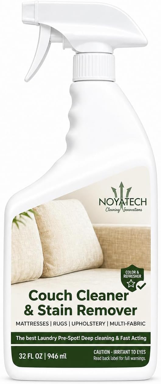 NOYATECH Couch Cleaner and Stain Remover Spray - Professional Strength Non-Toxic Multi-Surface Fabric and Upholstery Cleaner for Couches, Sofas, Sectionals, Microfiber & Car Interiors, 32 oz