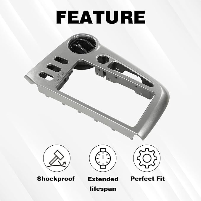 DOTCOM Center Dash Radio Bezel Vent Compatible with Toyota Matrix or Pontiac Vibe 2003 2004 2005 2006 2007 2008 with Same Button Configuration Silver