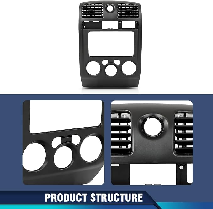 PIT66 Radio Dash Bezel Trim Panel Fit Chevy Colorado GMC Canyon 2004-2012 | Radio Dash Bezel Trim Panel Compatible with Chevy Colorado GMC Canyon 2004-2012 Black