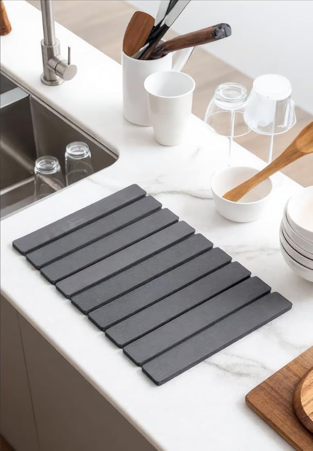 Stone Dish Drying Mat XL 24" x 16" Diatomite Kitchen Drying Mat (24" x 16") | XL Size – Fits Pots, Pans & Larger Dish Loads