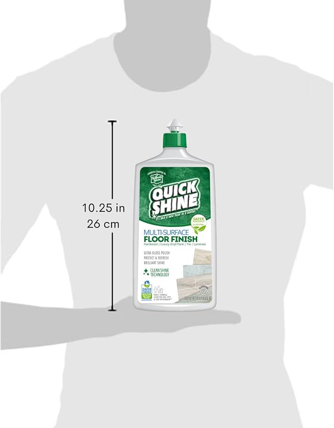 Quick Shine Multi-Surface Floor Finish 27 oz-2 Pk, Deep Rich Shine | Polish Restores, Protects & Refreshes Floors, Streak & Haze Free, Non-slip, pH Neutral, No PFAS, EPA Safer Choice