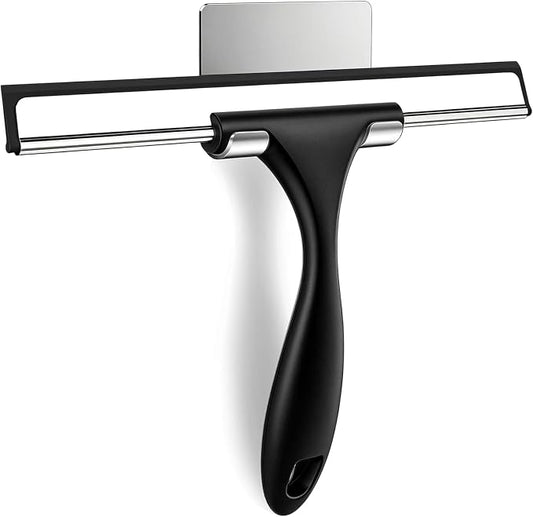 SetSail Squeegee for Shower Glass Door, 10 Inches, Black Grey | Stainless Steel Squeegee for Shower Glass Door, All-Purpose Window Squeegee for Shower Mirror Bathroom Car Window Cleaning