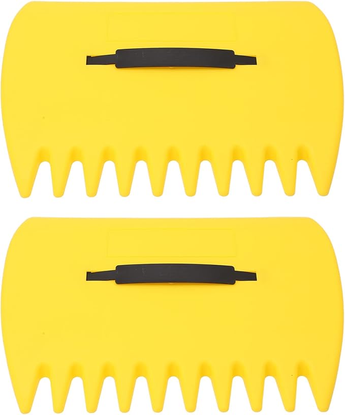 Leaf Grabber Rake Claws Efficient Debris Cleaning Portable Tool for Outdoor Cleaning Yellow 2PCS