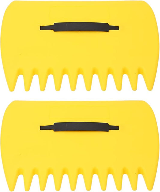 Leaf Grabber Rake Claws Efficient Debris Cleaning Portable Tool for Outdoor Cleaning Yellow 2PCS