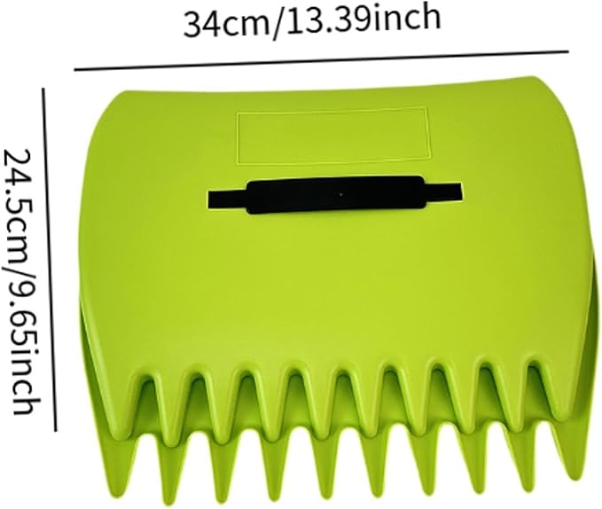 2Pieces Garden Leaf Grabber Hand Rakes for Gardeners Multifunctional 34x24.5cm Lightweight Handheld Lawn Claws Clips, Green