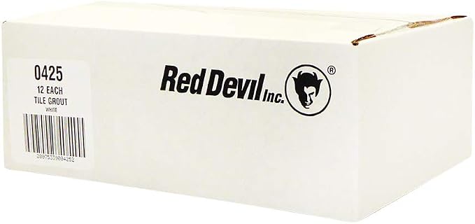 Red Devil 0425 Pre-Mixed Tile Grout - Professional Quality, Excellent Adhesion, Ideal for Wall & Floor Use - 5.5 oz, White, Pack of 12, Made in USA