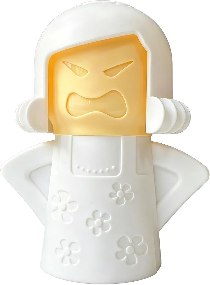 Angry Mama Microwave Oven Steam Cleaner, Angry Mom Microwave Cleaner, Just Add Vinegar and Water, Cut Cleaning Time by Half (White)
