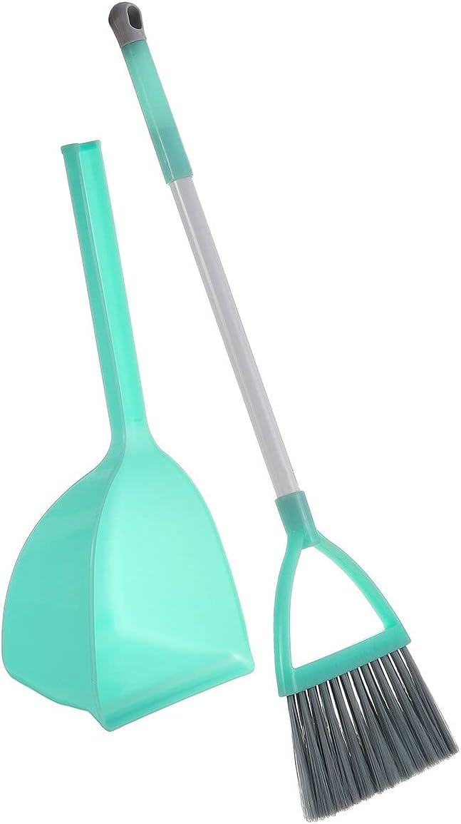 Small Broom and Dustpan Set, Household Mini Broom and Dustpan Set, Mini Broom and Cleaning Set Suitable for Various Small Areas. (Blue)