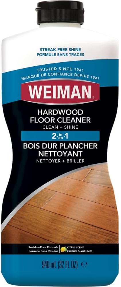 Weiman Hardwood Cleaner for Finished Hardwood Floors, Engineered Floors, Laminate - Streak-Free Results, EPA Safer Choice Certified, 32 oz