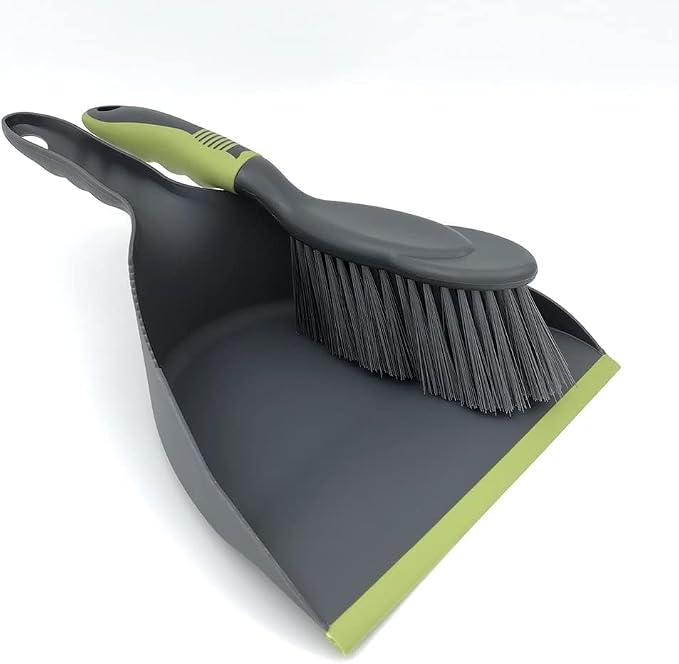 Dust Pan Broom Dustpan Brush - Dust Pans with Brush, Hand Broom and Dustpan Set, Handheld Broom and Dustpan Set, Used to Clean Floors, Tables, Animal Cages, PET Fiber Bristles (3pcs)