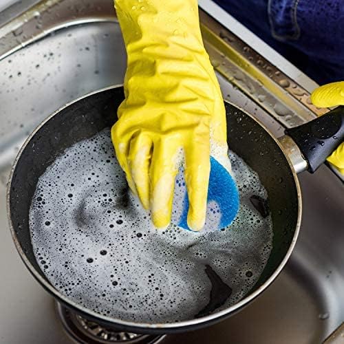 Blulu 30 Pieces Plastic Dish Scrubbers for Dishes Pot Round Nylon Pad, Mesh Scouring Non Scratch Pads (Rainbow Colors)