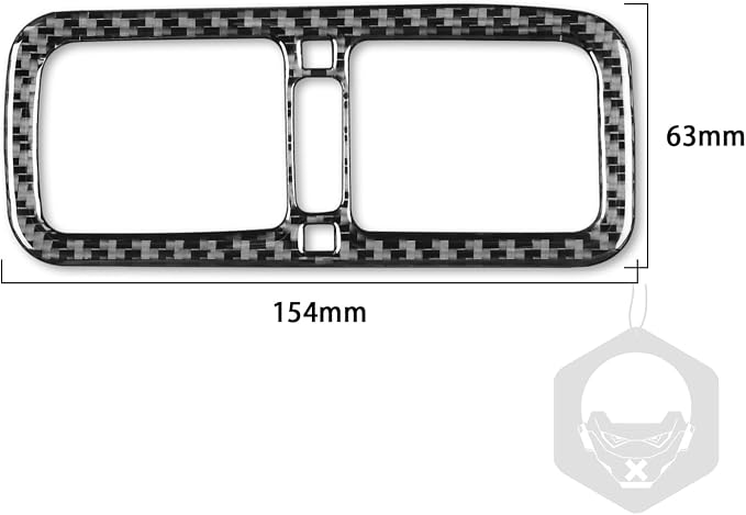 Real Carbon Fiber Trim for Infiniti Accessories | for G35 G37 X S 2007-2010 Center Console Armrest Rear Air Vent Outlet Frame Interior Thick Overlay Decal - A