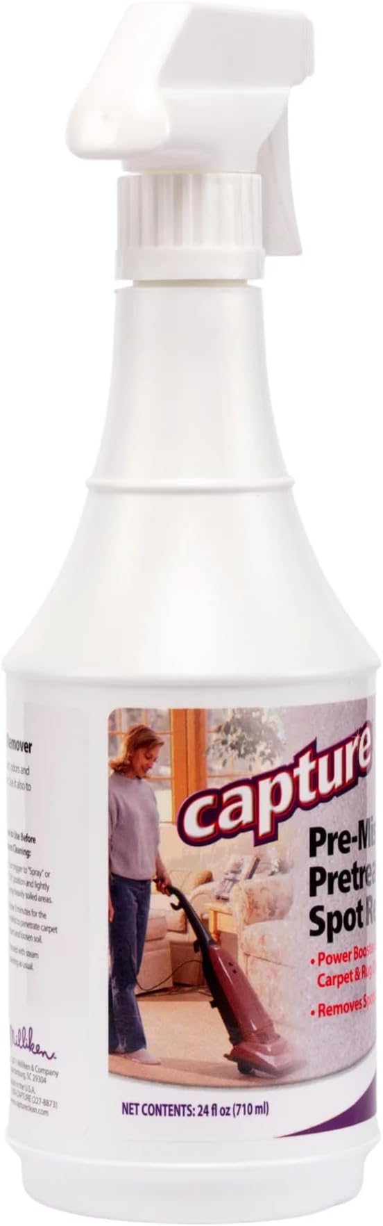 Capture Pre-Mist Soil Release for Carpet Dry Cleaner - Carpet Cleaning Pre Spray - Loosen Juice, Coffee & Wine Spill and Tough Rug Stains Eliminator - Multi-Purpose Cleaning Essentials (24oz)