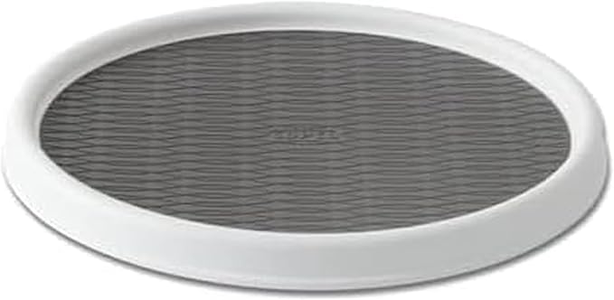 Copco Basics Non-Skid Pantry Cabinet Lazy Susan Turntable,12-Inch,White/Gray,(Pack of 6)