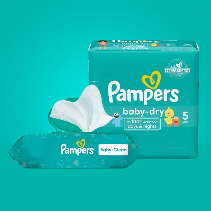 Pampers Baby Wipes, Complete Clean Baby Fresh Scented Wipe, Gently Cleans Head to Toe, 72 Total (1 Flip-Top Packs) (Pack of 8)