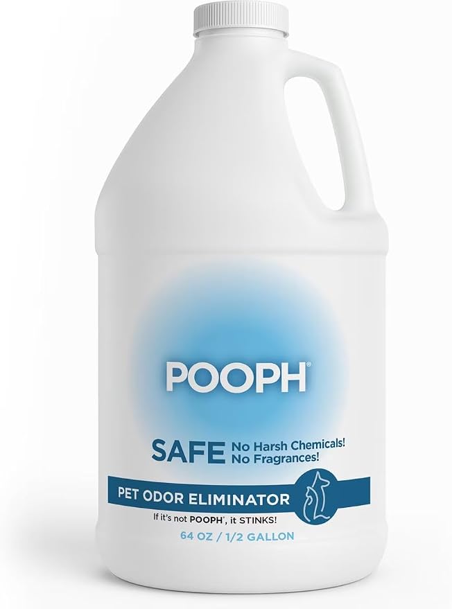 POOPH Pet Odor Eliminator Spray, 64 fl oz | Unscented pet odor eliminator spray for home surfaces, upholstery, furniture, and vehicles