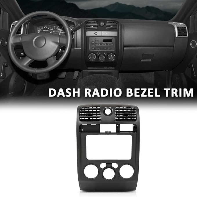 G-PLUS Radio Dash Bezel Trim Panel Compatible with Chevy Colorado GMC Canyon 2004-2012 Black