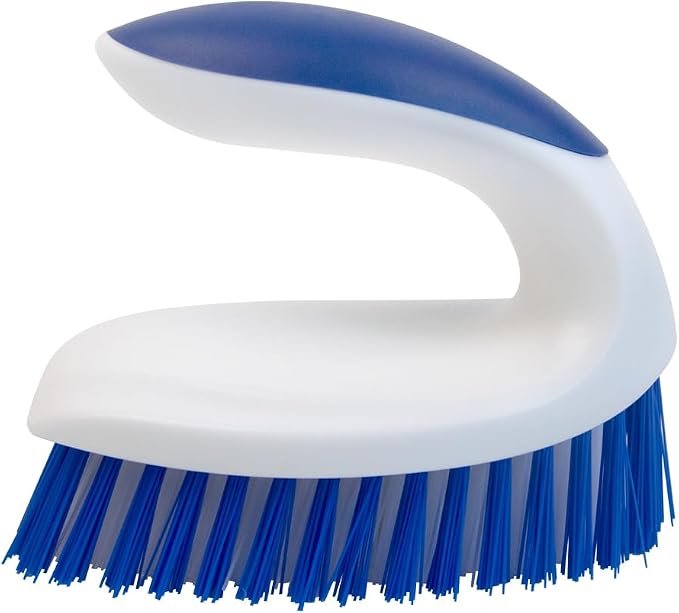 CELOX Stiff Bristle Brush for Cleaning, Hard Bristle Brush for Carpet Cleaning, Blue