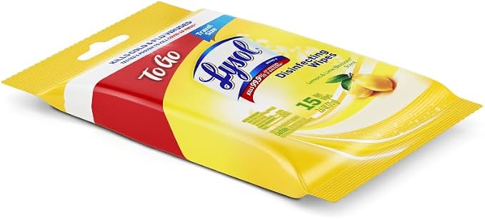 LYSOL Disinfecting Wipes - Lemon & Lime Blossom To-Go Flatpack 15 ct. 1 pack