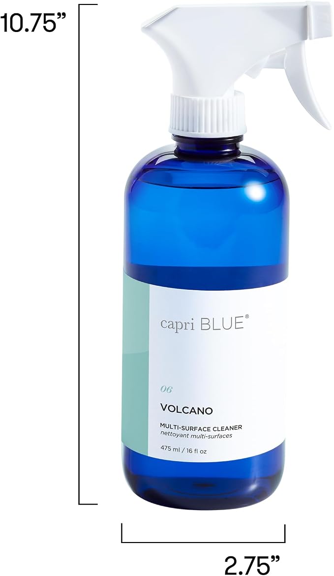 Capri Blue Volcano Multi Surface Cleaner Spray - Multi Purpose Cleaner - Cleaning Spray Safe for Countertops, Granite, & More - Vegan & Cruelty Free Cleaning Supplies (16 fl oz)