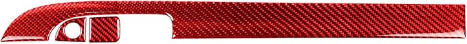 Glove Box Handle Trim Fit for Dodge Charger/Chrysler 300 2011-2023 | Real Carbon Fiber | Accessories | Trim Set Passenger Side Glove Box Panel Stickers | Thick Overlay | Self-adhesive | Red
