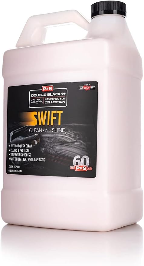 P & S PROFESSIONAL DETAIL PRODUCTS Swift Clean & Shine - Interior Cleaner & Protectant for Leather, Vinyl, Plastic - Cleans, Conditions & Leaves a Satin Finish - Fresh Scent - 1 Gallon