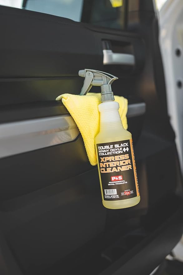 P & S PROFESSIONAL DETAIL PRODUCTS Xpress Interior Cleaner – Safe for Leather, Vinyl, Plastic & More, Removes Dirt, Grease & Oil, No Residue, Fresh Scent, No Dilution Needed - 5 Gallons