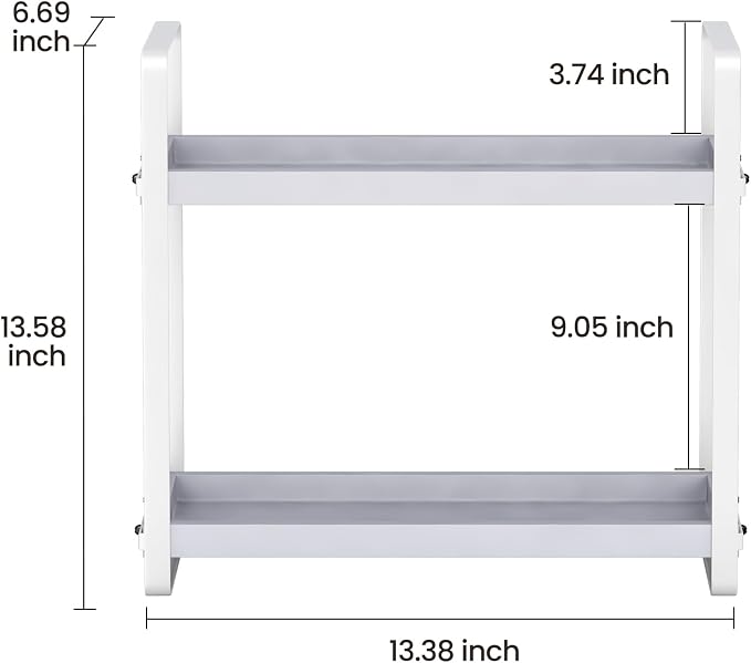 HNRLOY Bathroom Counter Organizer,Bathroom Countertop Organizer,Counter Shelf,Countertop Storage,Organization and Storage,Makeup Shelf,Sink Caddy(Grey 2 Tier)