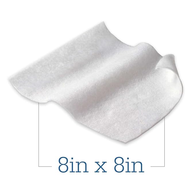 Essential Bath Cleansing Washcloths - 1 Package, 8 Cloths - Rinse Free, Fragrance-Free Ultra-Soft and Thick Bath Wipes