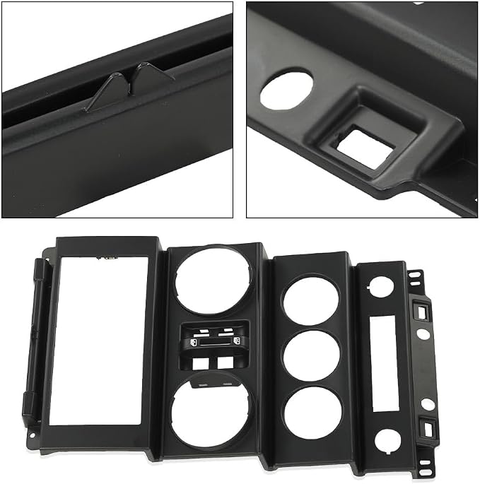 DOTCOM Center Dash Bezel Trim Fit Jeep Wrangler 2007-2010 Black | Dashboard Instrument Panel Center Bezel Trim,Dash Center Cover